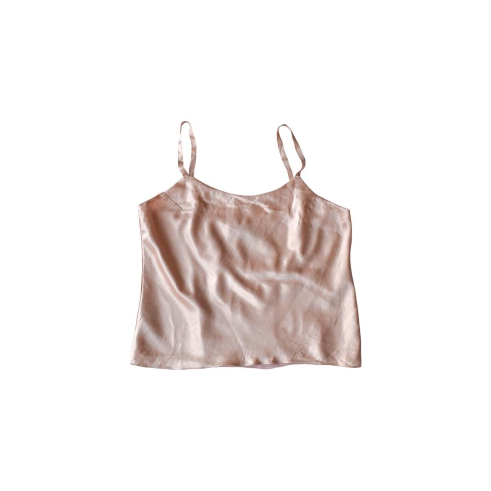 Kasper 100% Silk Camisole Top 8P Blush Pink Nude Satin Silk Shell Petite